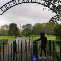 Enter Crumpsall Park via the Ashtree Road entrance. The gateway here is nice and wide.