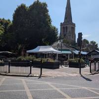 Enjoy the view of St. Paul's Church in the heart of Bedford Town or stop for a bite to eat at La Piazza Sandwich shop.