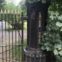 Enter Crystal Palace Park through Canada Gate.   Crystal Palace Park is a Heritage Fund, Great North Wood core heritage site.