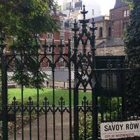 Turn right down past Savoy Row with its beautiful iron cast fence and gate.