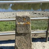 Head past the UBR pillar. What could it mean? The University Boat Race! It has been staged between Putney and Mortlake since 1945.