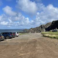Start at the top car park by Hartland Quay. It was £3 when we visited for all day parking. Facing the sea, turn left.