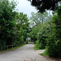 Follow the path out of the leisure centre & bear round to the right.