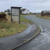 Carry on this path until you come to the bus stop then turn left (signposted kildonan) dropping down the hill for stunning views.