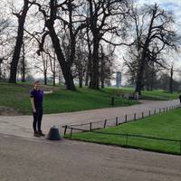 As we leave the cafe, we'll head to the left-hand path beside the formal ponds ahead - the Italian Gardens.