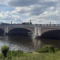 The first bridge of many - Hampton Bridge. Starting on the north bank towards Kingston and passing Hampton Court and the Golf course
