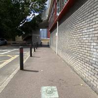 Follow the pavement round the back of the Waterfront Leisure Centre all the way to the ferry access road.