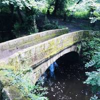 Take a look at the lovely packhorse bridge but stay on this side of the river to explore the heritage & nature trail