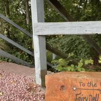 We’re going to take a right though, down some steps following the sign to the Fairy Dell.