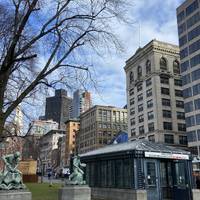 When you're ready, let's head out. Facing away from the visitors center, note the iconic red brick path going left.