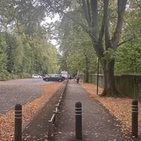 And continue along this path for a short distance with the car park on your left.