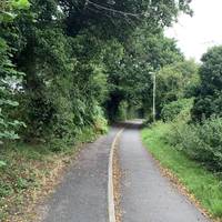 Follow the path along Gunton Lane. Remember to keep to the path on the left, away from the cycle lane.