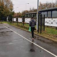 Put the station building behind you & walk along the right-hand edge of the car park past boards giving details of the area's heritage.