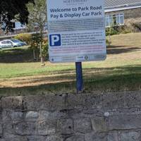 Park at the Park Road Pay and Display Car Park and walk down to the rose garden at the bottom entrance.