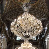 The ceiling art and chandeliers are very grand. It’s free to go in and you can browse the various 3D models of the city’s buildings.
