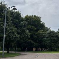 Bear right to follow the path alongside the river. Enjoy the space. Parks are often called the green lungs of the city.