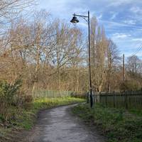 This is where the walk starts on Cantrell Road. This trail can be accessed from Bow Common Lane.