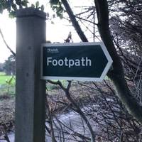 Turn right when you reach the footpath with the finger post.