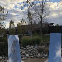 This is ‘Origins’ by Debra Scacco, a local L.A. Artist. She explores the history of the infamous L.A. river in this piece.