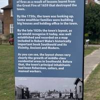 Here you will find the first of five triangular information boards that narrate a little of Southwold’s fascinating past.