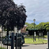 Turn left to enter the park.