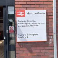 The walk begins at Marston Green train station. Hop on the West Midlands Railway line to get there.