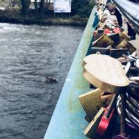 Starting in the market place, head towards the River Wye. People seem to ❤️ this spot so much they have locked their love to this bridge 🔒