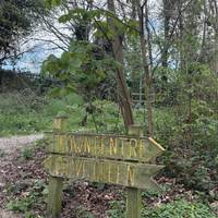 After around 100 metres of gravel-y path, you’ll see this sign - keep left towards ‘Grove Green’