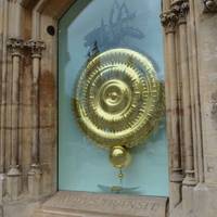 On your left will be the Corpus Clock one of the most distinctive monuments in Cambridge.
