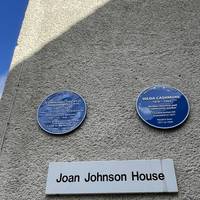 From Ducie Road you can see two blue plaques on the side of the settlement buildings, the newest in honour of Hilda Cashmore.