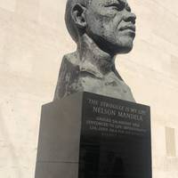 Here’s your first monument: Nelson Mandela, freedom fighter against apartheid in South Africa.