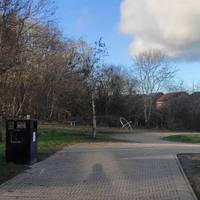 Walk through the main entrance beside the car park at Glen Esk