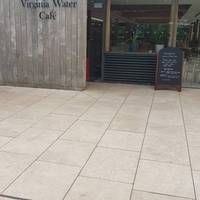 Start from the Virginia Water cafe entrance to the park and turn right, passing the picnic tables on the right.