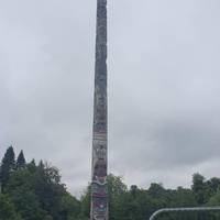 The totem pole was given as a gift to the Queen from Canada.