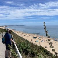 If you’d like, briefly leave the promenade and climb up for views across the coastline.