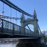 Continue on along the Thames path to Hammersmith Bridge