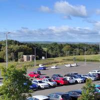 Start the walk at Carluke train station. Cross the park and ride parking. Lovely views over Jock's Burn woodlands and surrounding farmland.