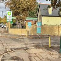 Leave Cockfosters Station by the stairs to Cockfosters Road. Turn right out the station then immediately right into the car park.