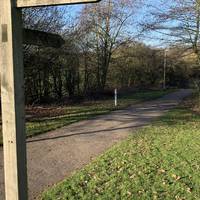 Head down the footpath towards the Linby trail. This is part of the National Cycle Network (NCN) route six.