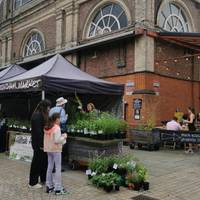 On the left you pass lively Altrincham Market, where public toilets can be found plus a number of cafes and stalls.