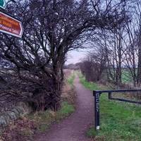 Turn left at the sign for the 1745 Battlefield & Waggonway