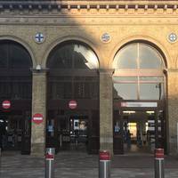 Exit Cambridge station, turn right and walk past the Old Ticket Hall pub heading towards the blue and red Carter Bridge.