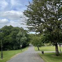 When you reach the bottom of the hill, you will see the Tennis and Netball courts.