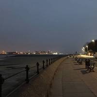 Even from the start of the walk, the lights over in Liverpool twinkle and beckon you to get closer.