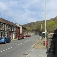 Go right at Trehafod Road. The replacement bus stops are here.