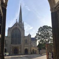This walk starts at Norwich Cathedral. It’s a Grade 1 listed building, built in 1096. Walk around the grounds or pop inside.