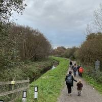 Continue downhill off the bridge on the main path.