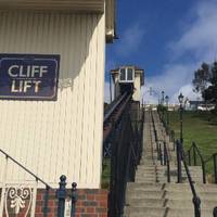 Instead of climbing the stairs to the top you can use the cliff lift. 