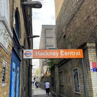 Exit Hackney Central station at the step free entrance on Amhurst Road.