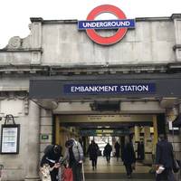 Start your walk at Embankment Station. Exit towards Villiers St and turn right.